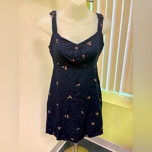 Old Navy Black Mini Dress with Cherry Pattern